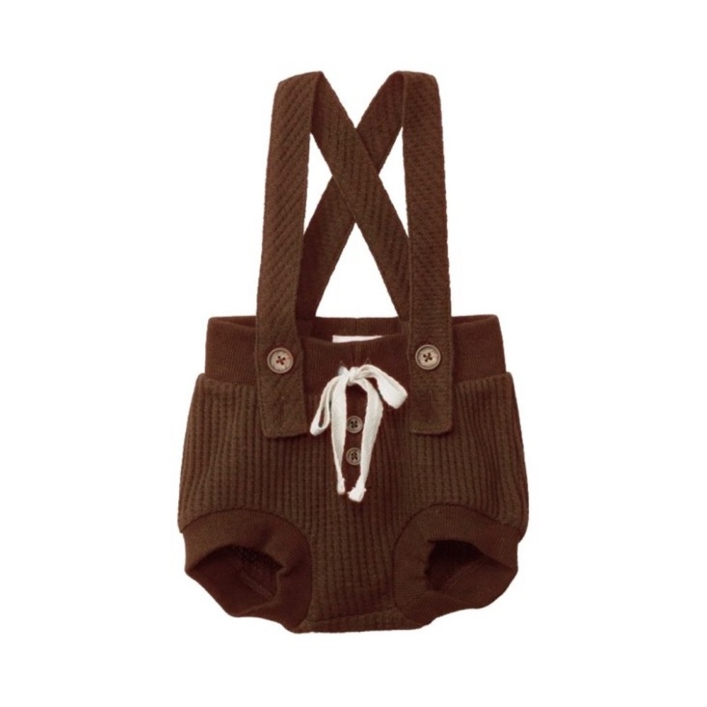Jamie Kay Organic Cotton Waffle Suspender Bloomers – Russet – 1Y
